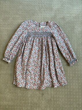 Mini Boden Floral Corduroy Dress